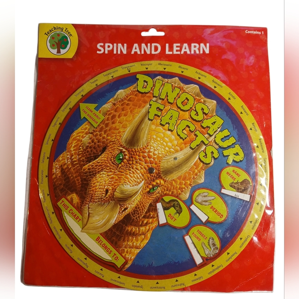 New Spin and Learn Dinosaur Facts Educational Dial